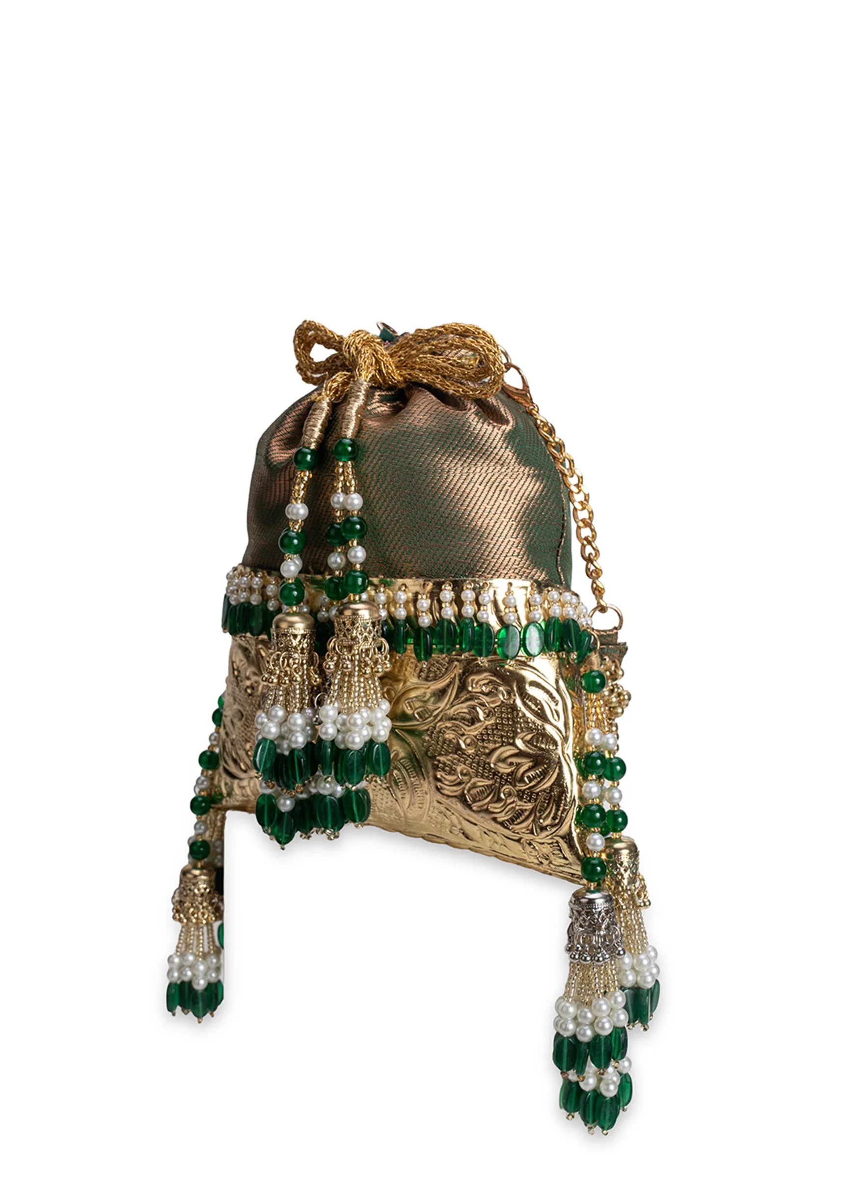 Green Brocade Potli Bag