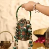 Green Cotton Potli Bag