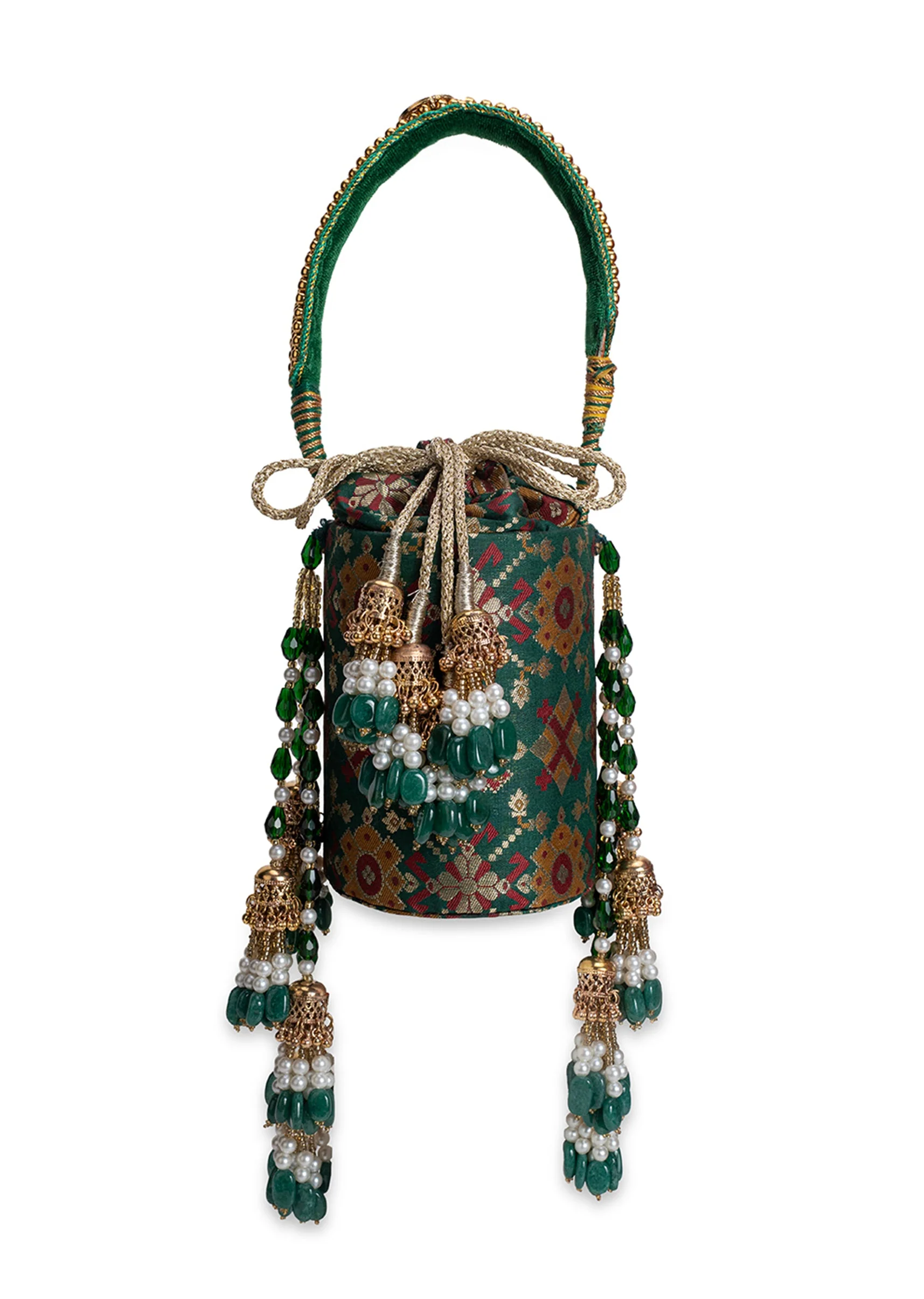 Green Cotton Potli Bag