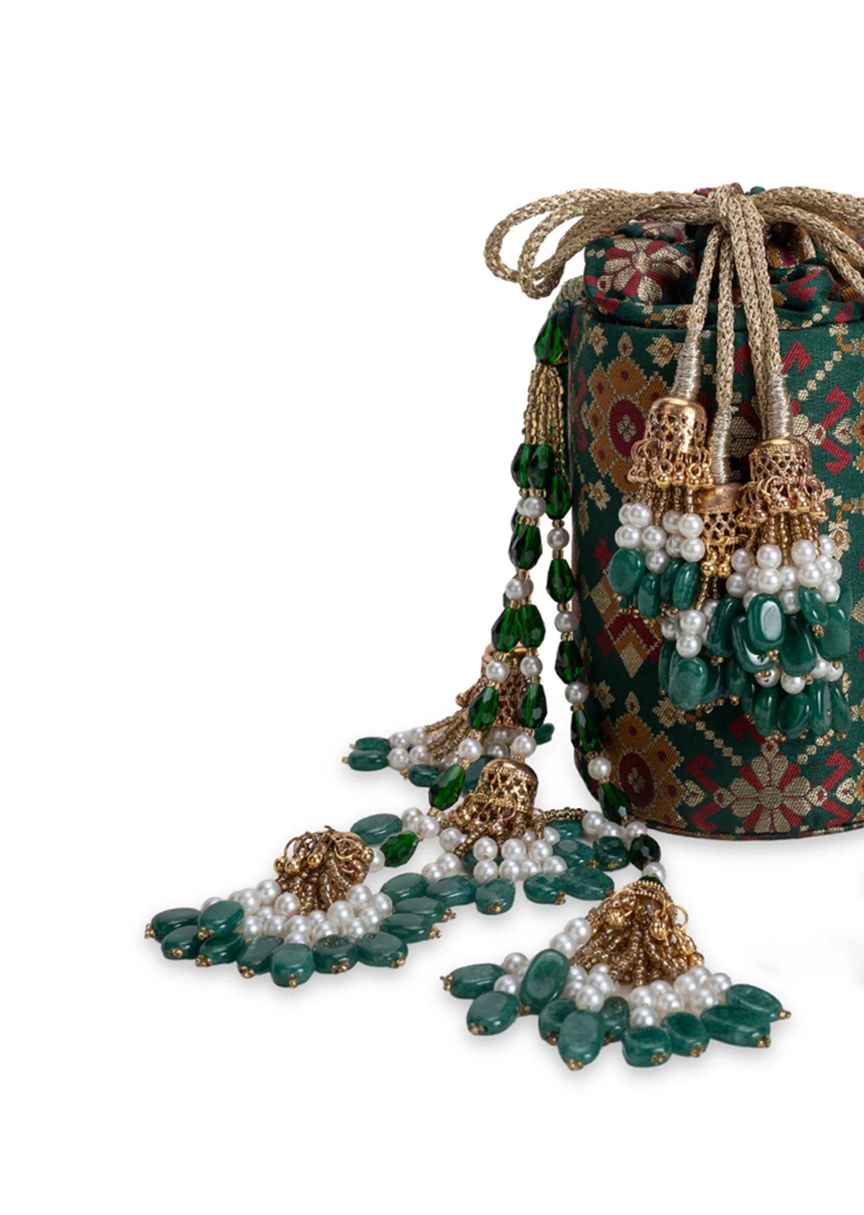 Green Cotton Potli Bag