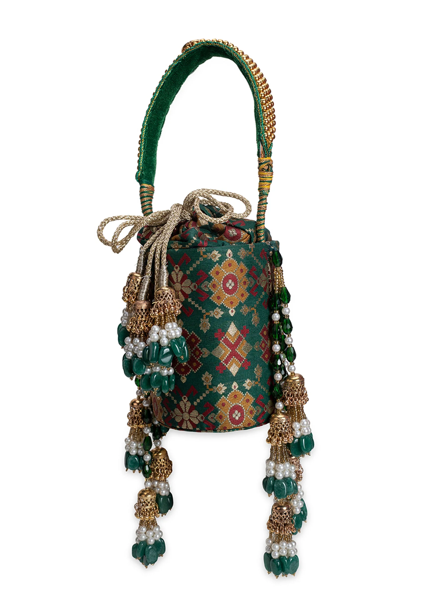 Green Cotton Potli Bag