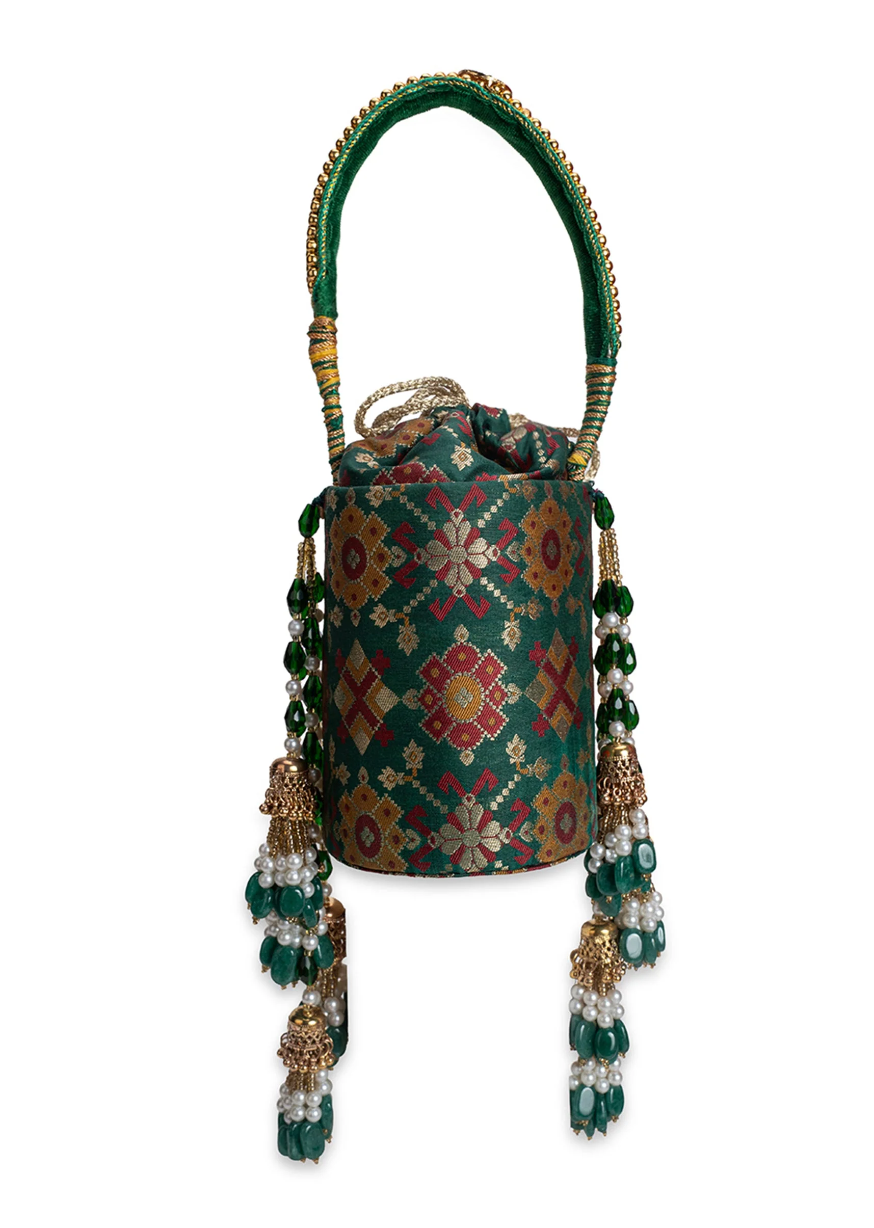 Green Cotton Potli Bag