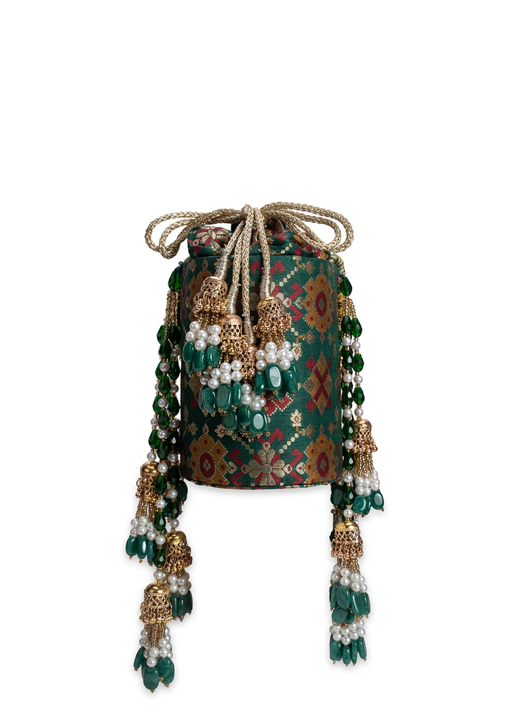 Green Cotton Potli Bag