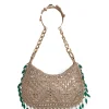 Gold And Green Embellished Handbag