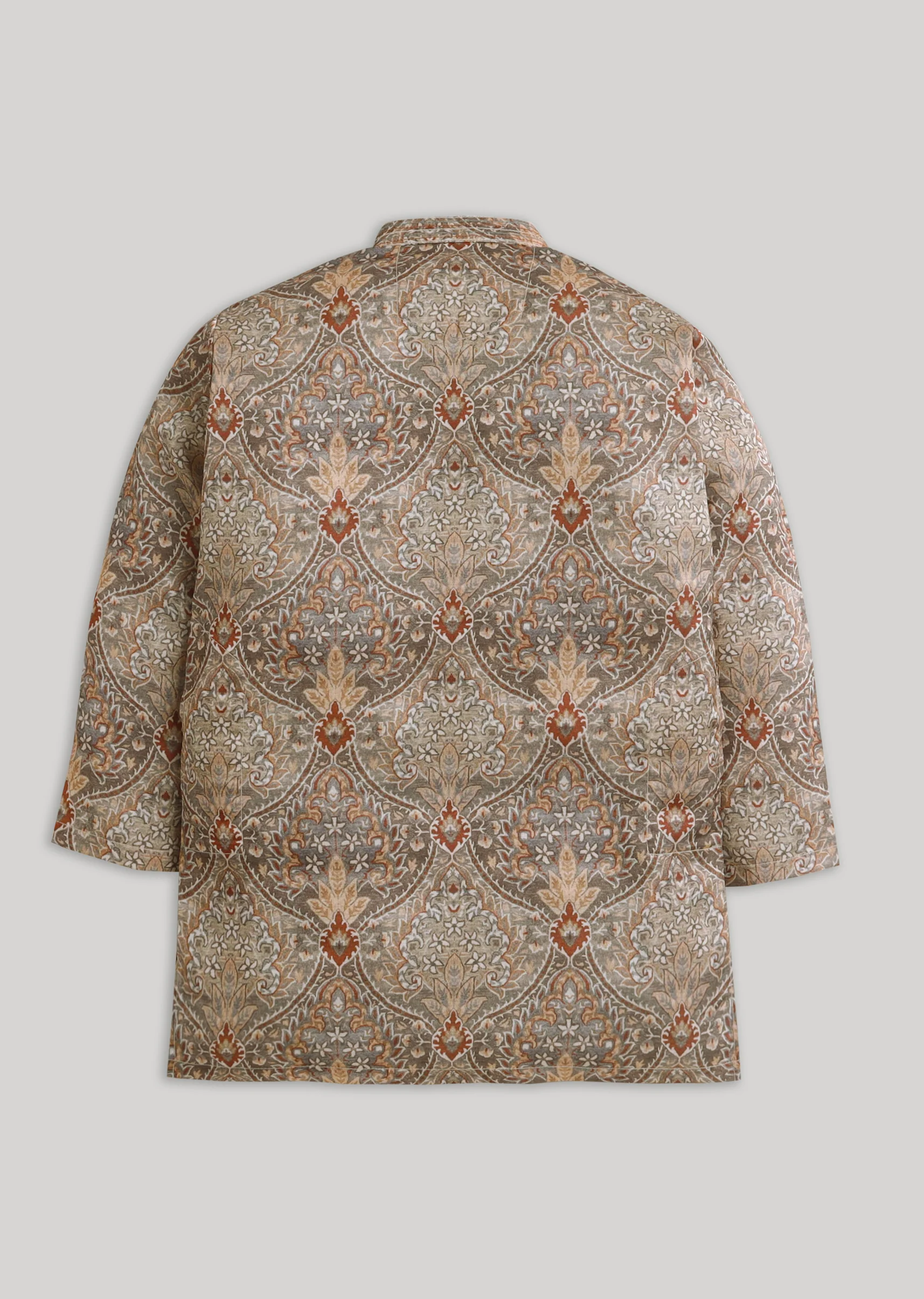 Brown Floral Kids Kurta Set