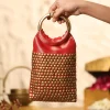 Red Brocade Handbag