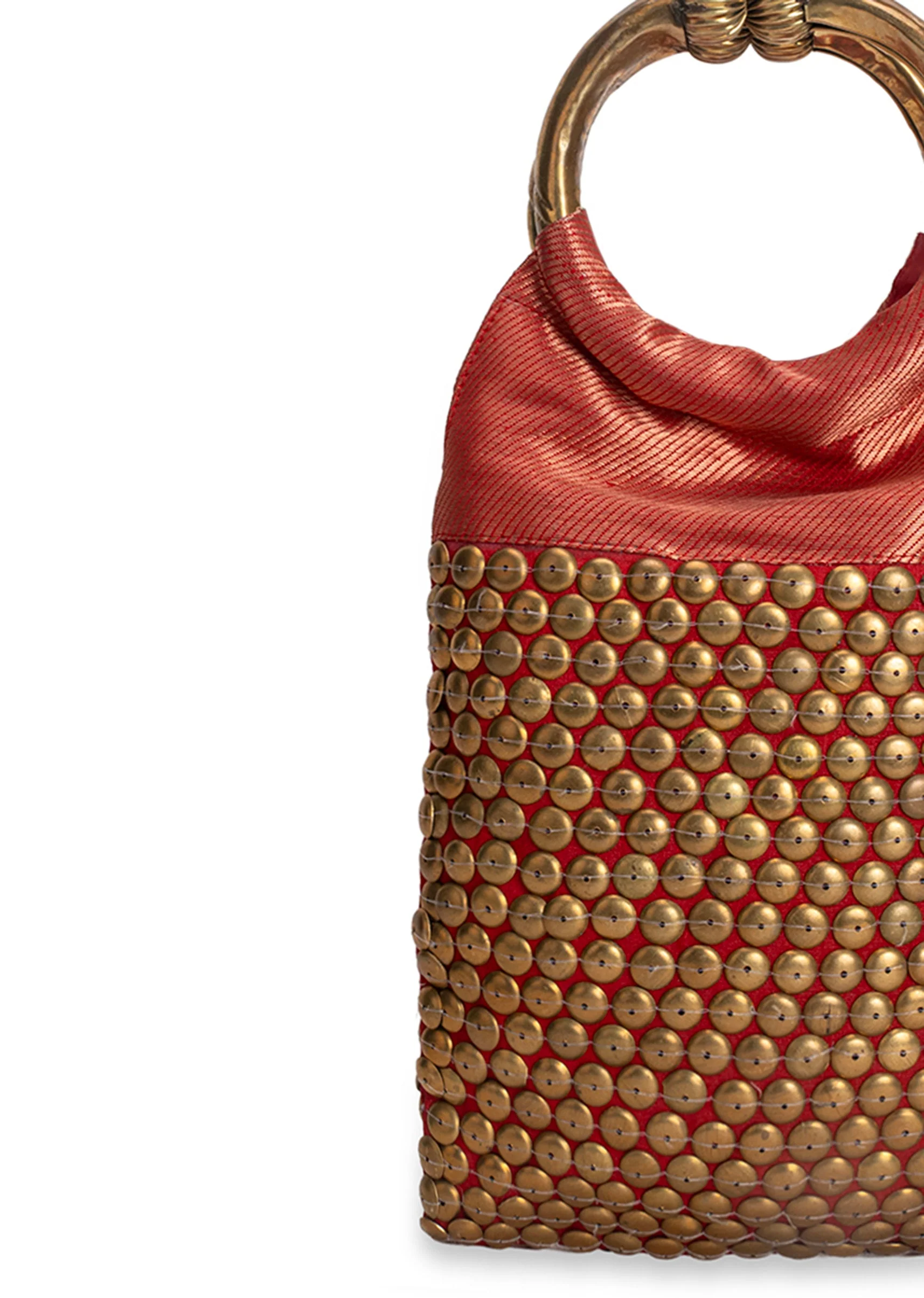 Red Brocade Handbag