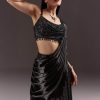 Black Indowestern Sharara Suit With Cowl Blouse With Attached Pallu Attached