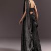 Black Indowestern Sharara Suit With Cowl Blouse With Attached Pallu Attached