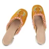 Yellow Embellished Heel Mules