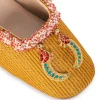 Yellow Embellished Heel Mules
