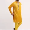 Yellow Shaded Sequin Zipper Kurta With Yellow Pants