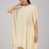 Ivory Cotton Indo Western Coord Set With Resham Work