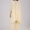 Ivory Cotton Indo Western Coord Set With Resham Work