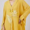 Yellow Cotton Indo Western Coord Set With Resham Work