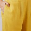 Yellow Cotton Indo Western Coord Set With Resham Work