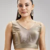 Grey Silver Oxidised Gold Fancy Blouse