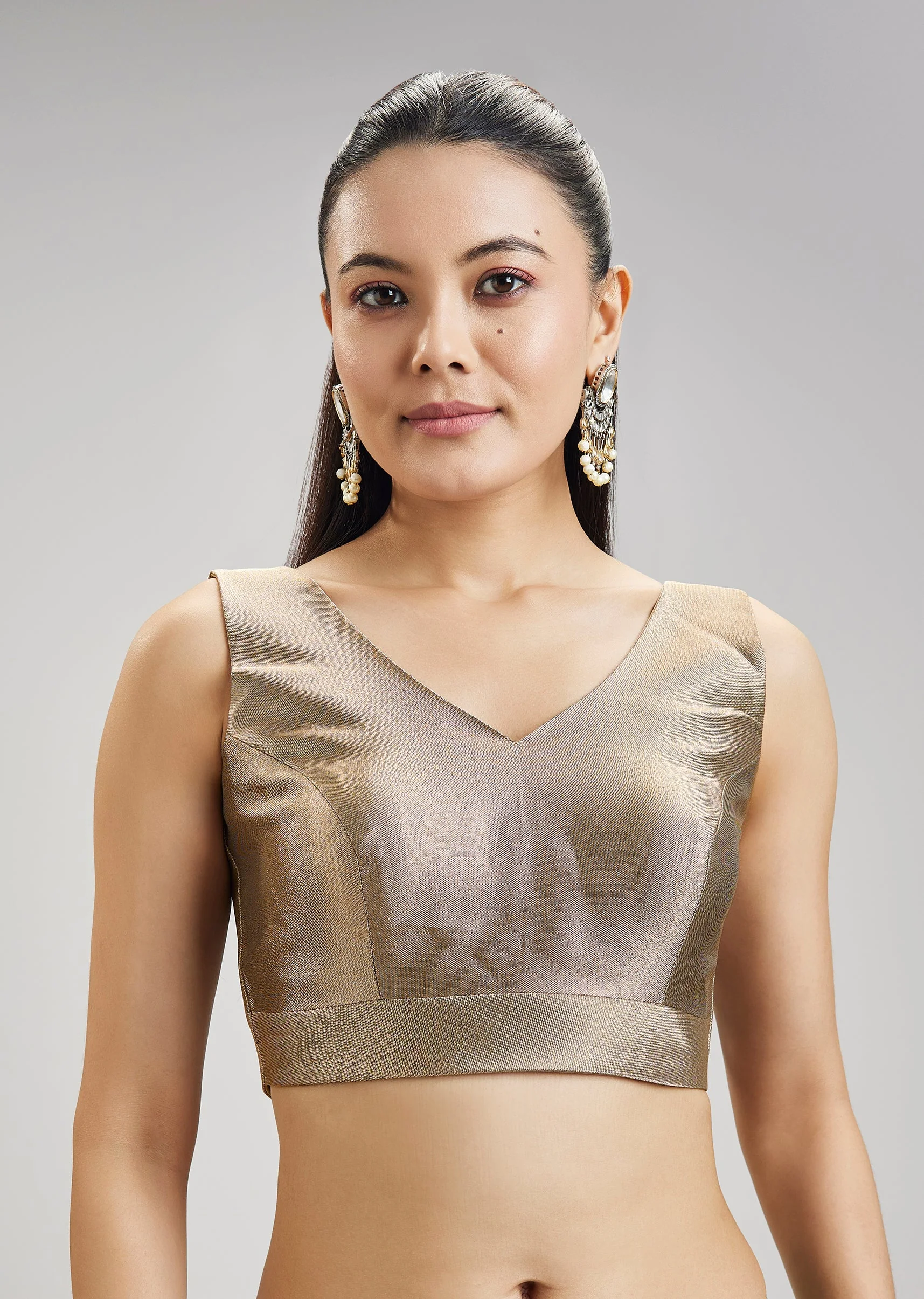 3479-grey-silver-oxidised-gold-fancy-blouse-1.webp Grey Silver Oxidised Gold Fancy Blouse