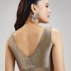 Grey Silver Oxidised Gold Fancy Blouse