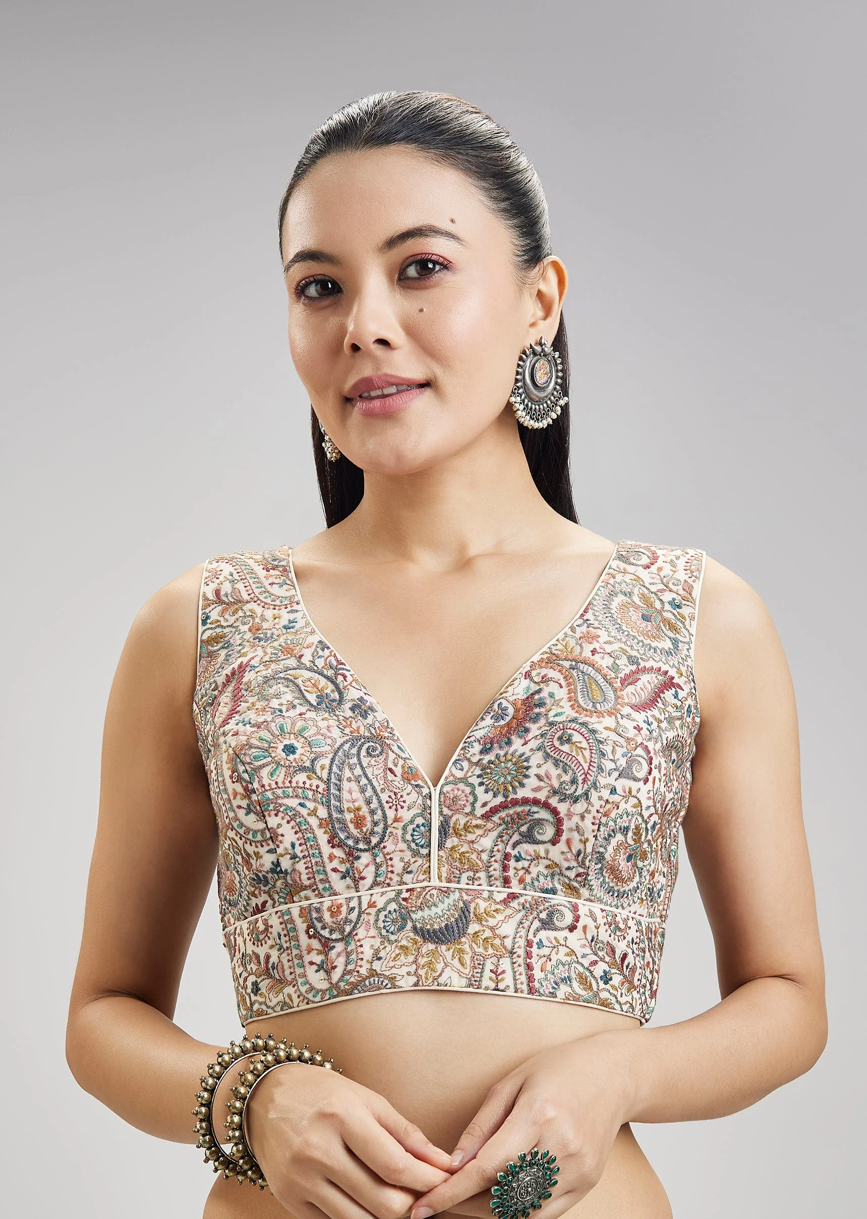 3487-multi-colour-embroidered-georgette-blouse-1.webp Multi Colour Embroidered Georgette Blouse