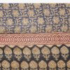 Black Block Printed Motif Saree with Unstitched Blouse