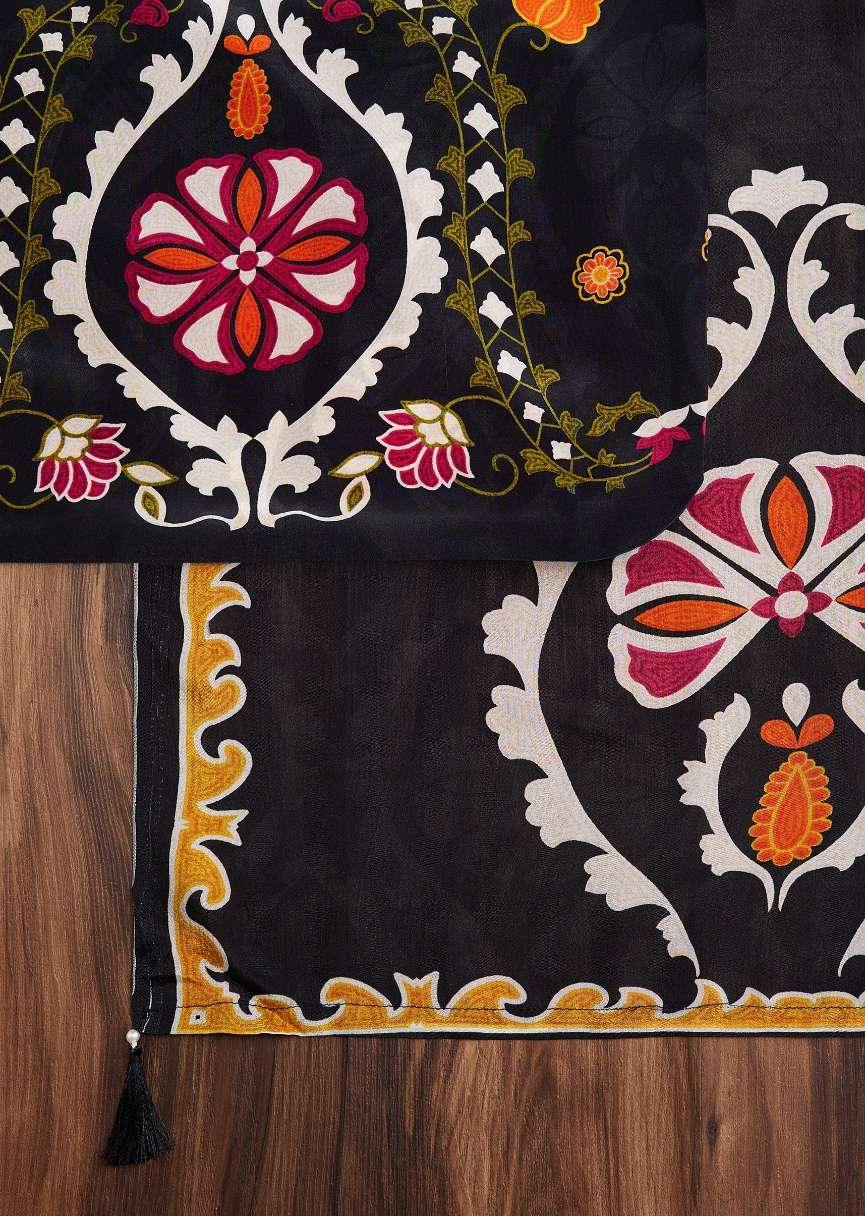 Printed Black Georgette Suit Set