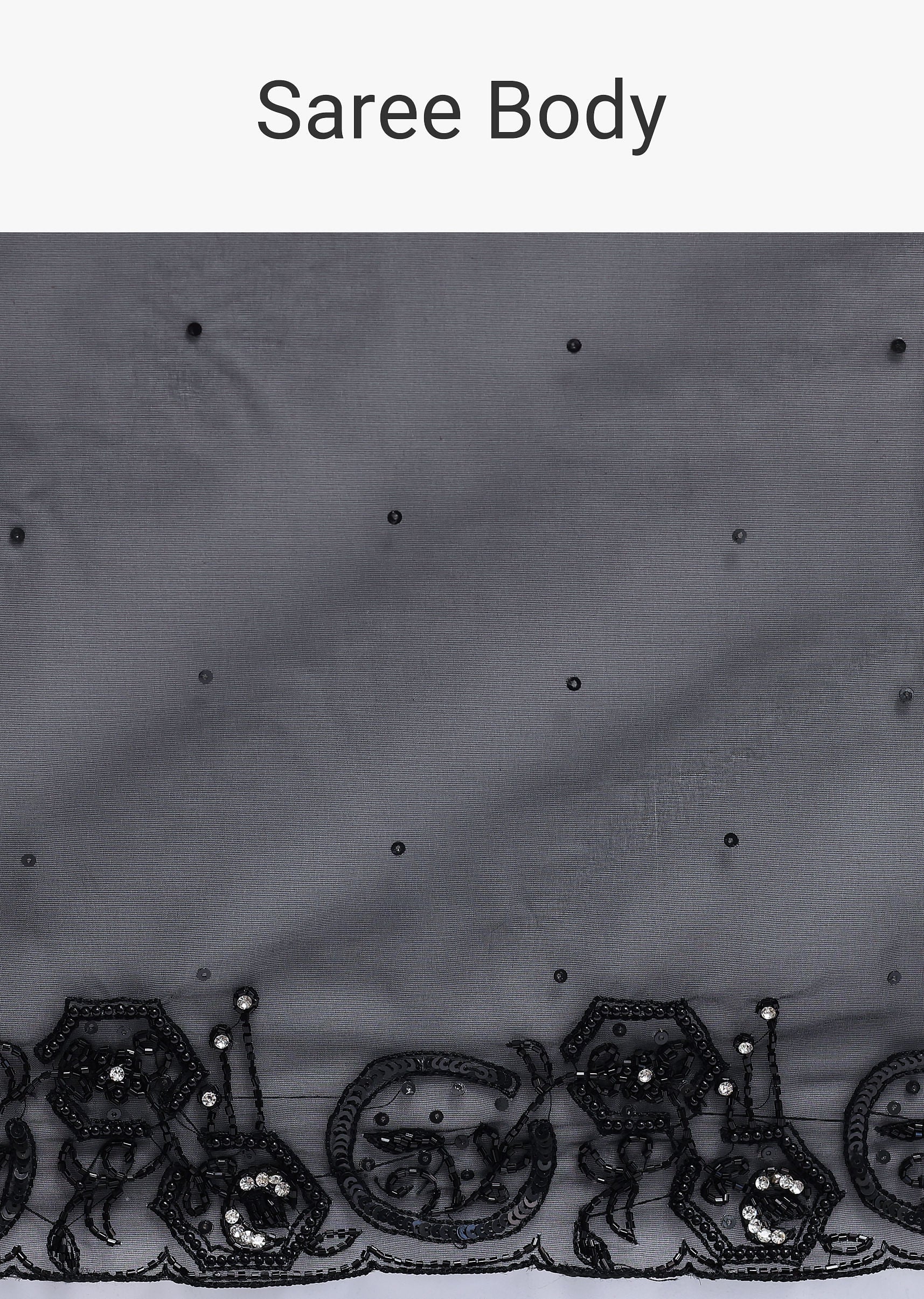 Black Embroidered Organza Saree With Unstitched Blouse