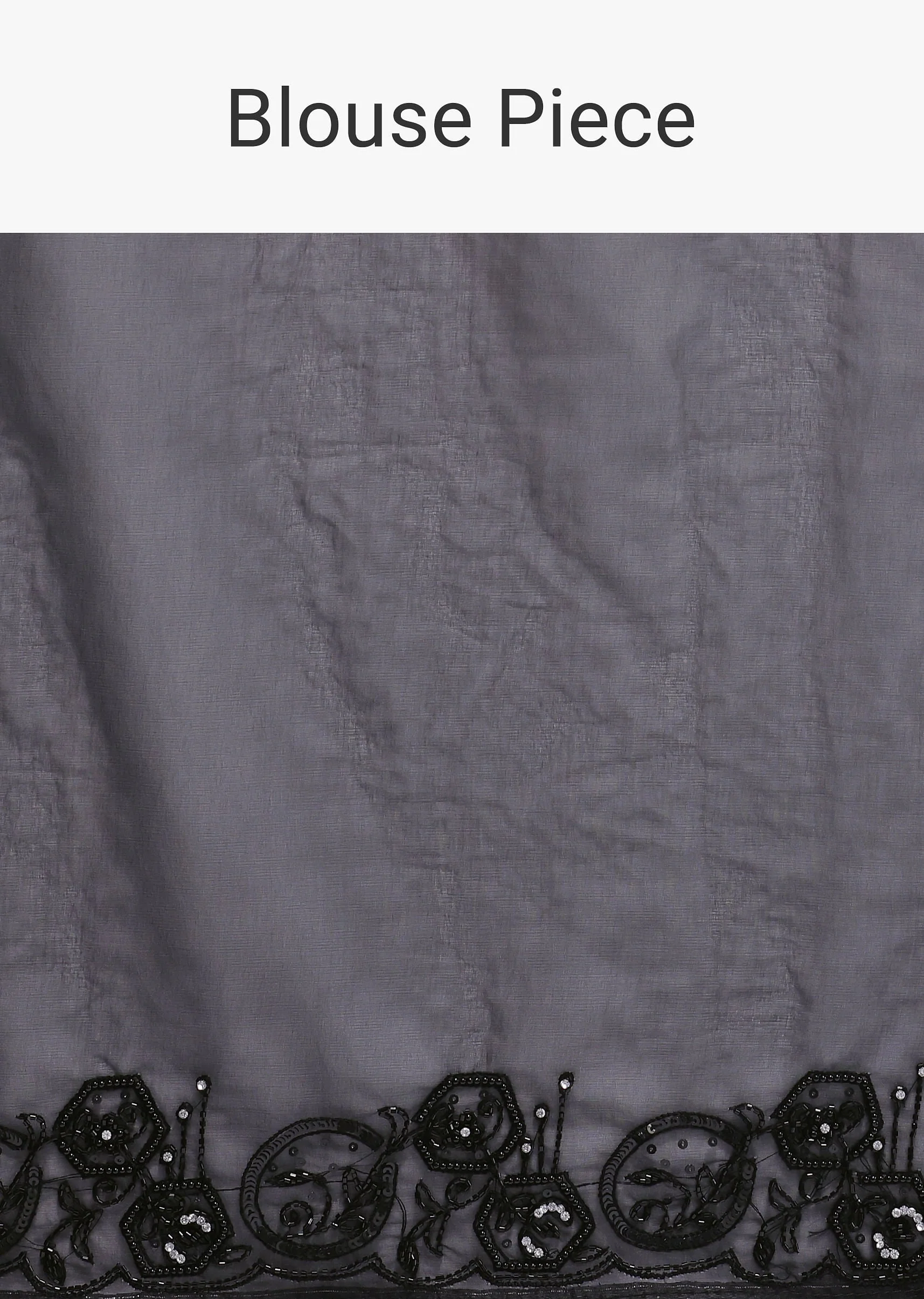 Black Embroidered Organza Saree With Unstitched Blouse