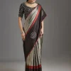 Black Kanjivaram Tissue Saree With Embroidered Blouse