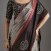 Black Kanjivaram Tissue Saree With Embroidered Blouse