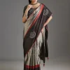 Black Kanjivaram Tissue Saree With Embroidered Blouse