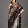 Black Kanjivaram Tissue Saree With Embroidered Blouse