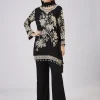 Black Georgette Palazzo Set With Resham Work