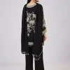 Black Georgette Palazzo Set With Resham Work