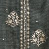 Black Tussar Printed Unstitched Suit With Dupatta and Bottom Fabric