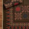 Black Cotton Unstitched Suit With Dupatta