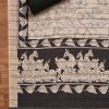 Black Cotton Printed Unstitched Suit And Dupatta and Bottom Fabric