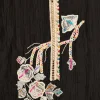 Classic Black And White Cotton Printed Unstitched Suit With Dupatta