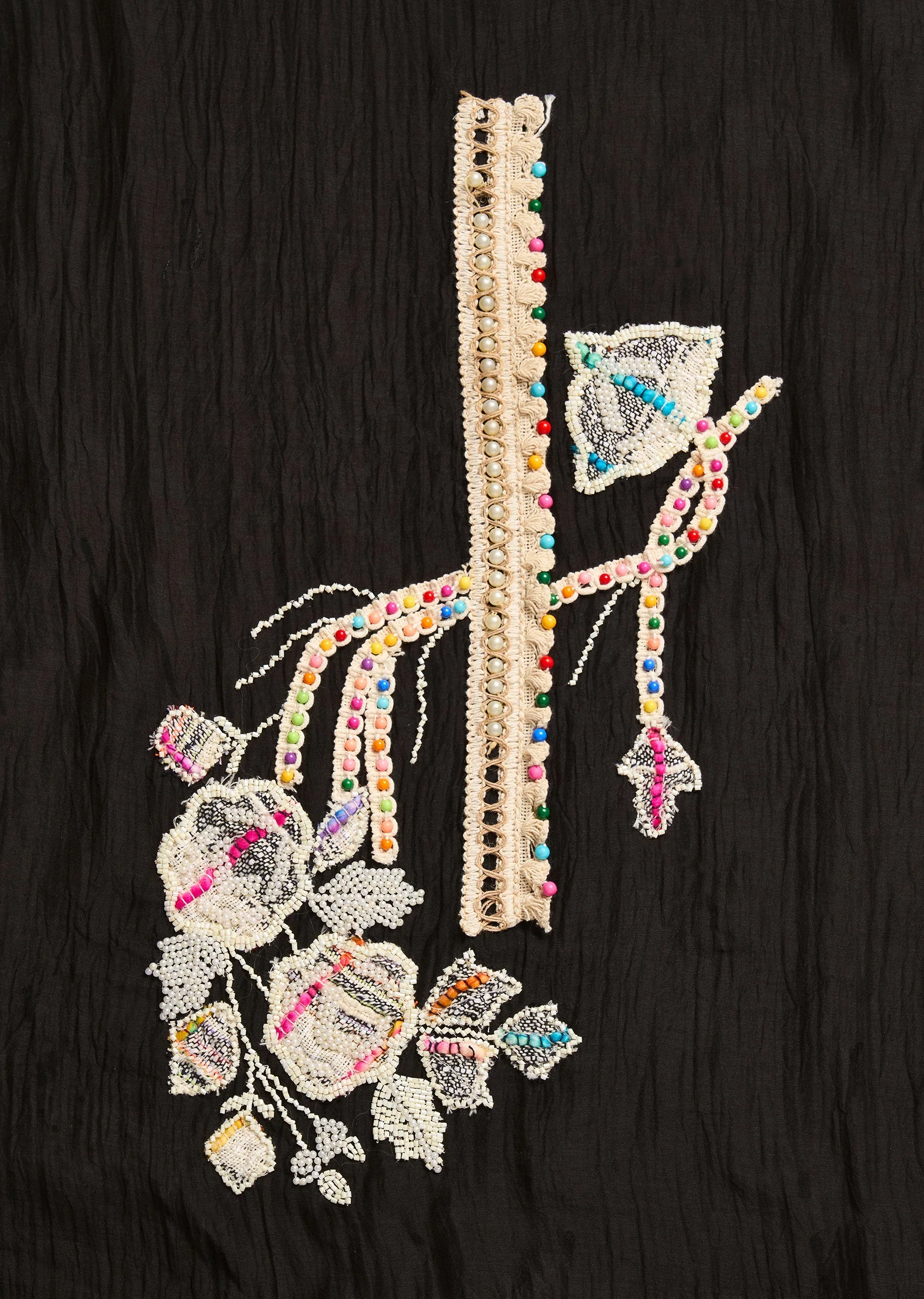 Classic Black And White Cotton Printed Unstitched Suit With Dupatta