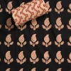 Black Cotton Printed Unstitched Suit with Dupatta and Bottom Fabric