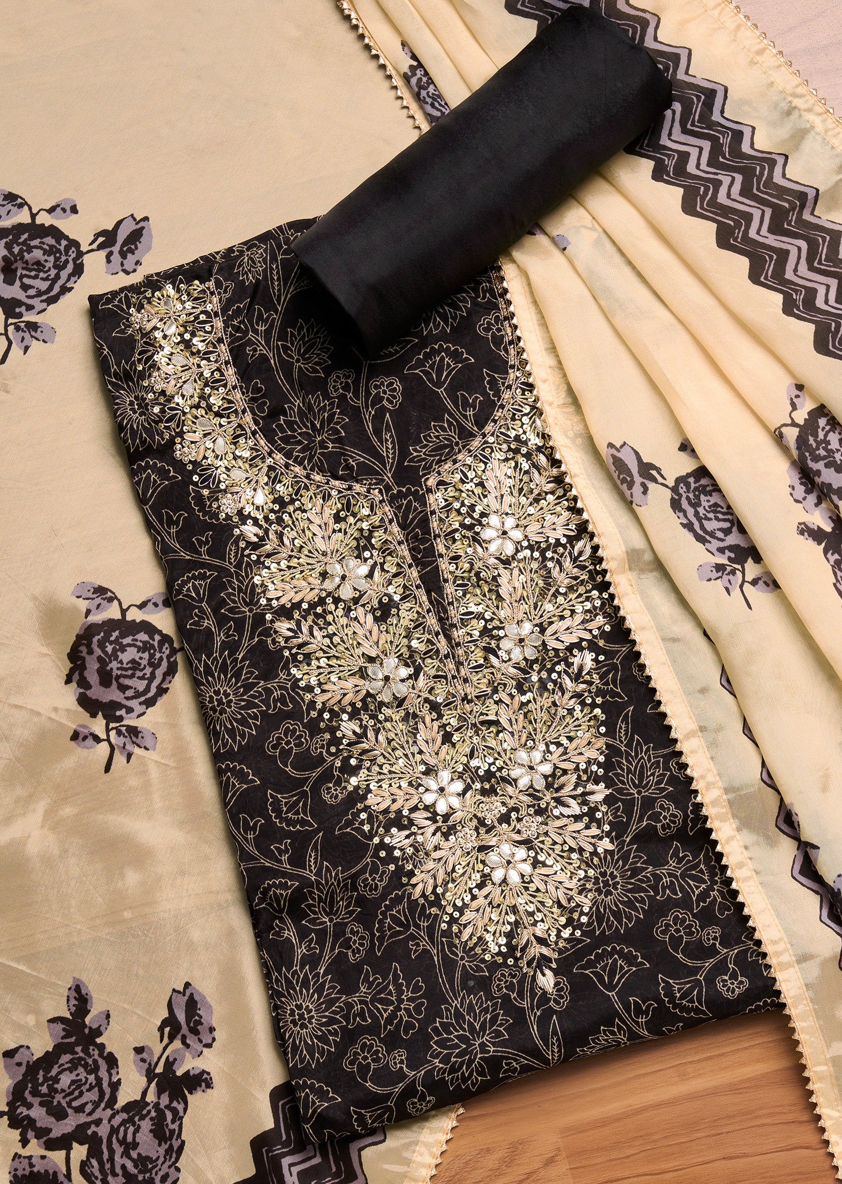 3571-black-tissue-printed-unstitched-suit-set-1.jpg Black Tissue Printed Unstitched Suit Set