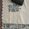 Midnight Black Cotton Printed Unstitched Suit Set