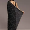 Black Embroidered Chinon Saree With Cut Dana Work