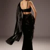 Black Organza Ready Pleated Saree