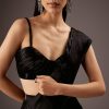 Black Organza Ready Pleated Saree