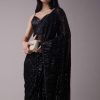 Shimmery Black Sequins Saree With An Embellished Border