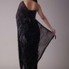 Shimmery Black Sequins Saree With An Embellished Border