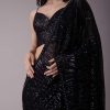 Shimmery Black Sequins Saree With An Embellished Border