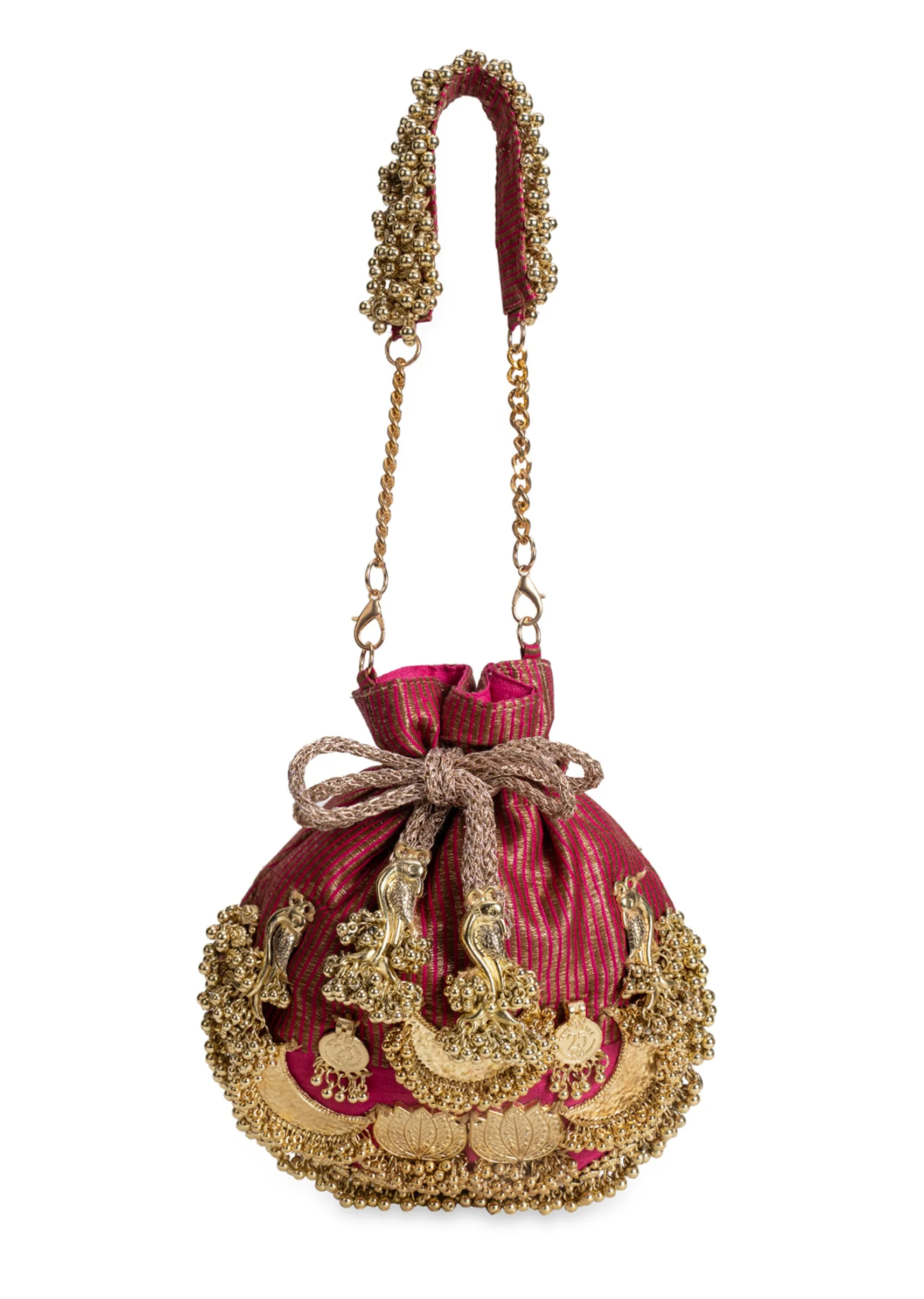 Pink Cotton Potli Bag