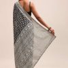 Black Georgette Chikankari Saree With Unstitiched Blouse